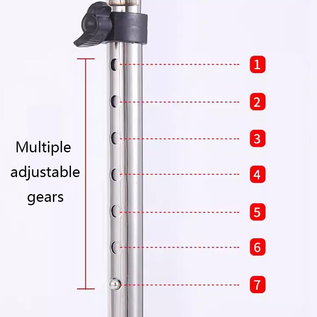 Asistente de Soporte para Silla para Personas Mayores, bastón para Caminar con 4 Ruedas, bastón Ajustable Que lo Mantiene en Movimiento (Silver 36 * 78)