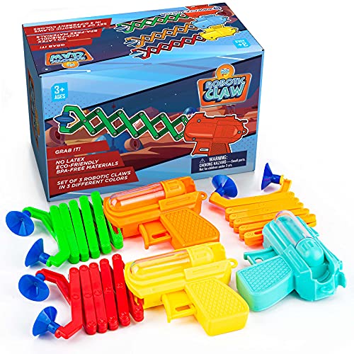 Robotic Toy Grabber Claw for Kids, 3 Pack, Interactive Robot Arm Reacher Tool Picks Up Small Toys, Clothes, and Stuffed Animals, Strong Grip Strength, Fun for Girls and Boys