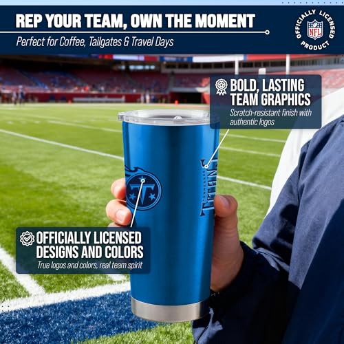 Image of Tennessee Titans NFL 20oz Stainless Steel Insulated Tumbler, Slider Lid