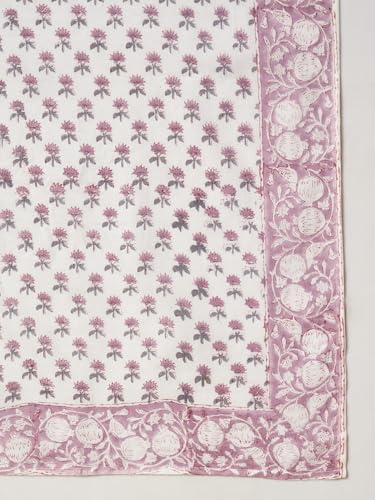 Image of Ravaiyaa - Attitude is everything Sanganer Hand Block Printed Scarves Pure Cotton Scarf Square Hijab Dupatta 40 inch X 40 inch Inch