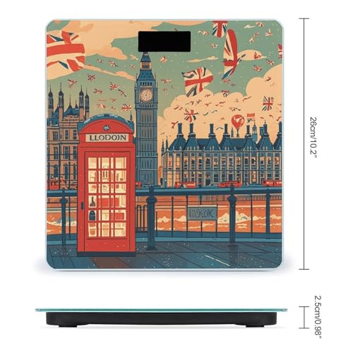 Báscula de baño digital I Like London con vidrio templado miniatura 2