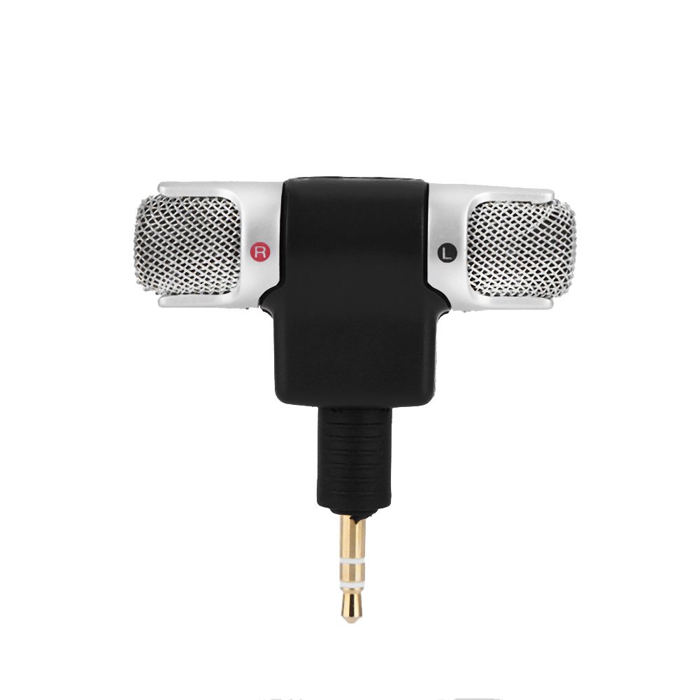 Mini Stereo Microphone Mic 3.5mm for PC Laptop MD Camera, Gold-Plated Plug, Adjustable Angle