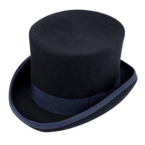 Ztl Unisex Wool Felt Top Hat Victorian Style Hatter Top Hat Vivi Magic Hat Performing Cap