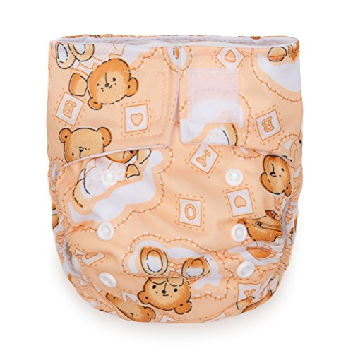 Kawaii Baby Newborn Reusable Cloth Diaper Pure & Natural 6-22 Lb. With 2 Microfiber Inserts 