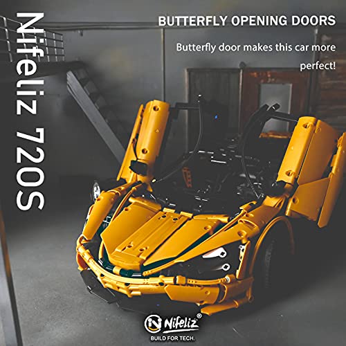 Nifeliz Super Car 72OS MOC Building Blocks and Engineering Toy, Adult Collectible Model Cars Kits to Build, 1:8 Scale Race Car Model,New 2021 (3149 Pieces) - Thumbnail 4