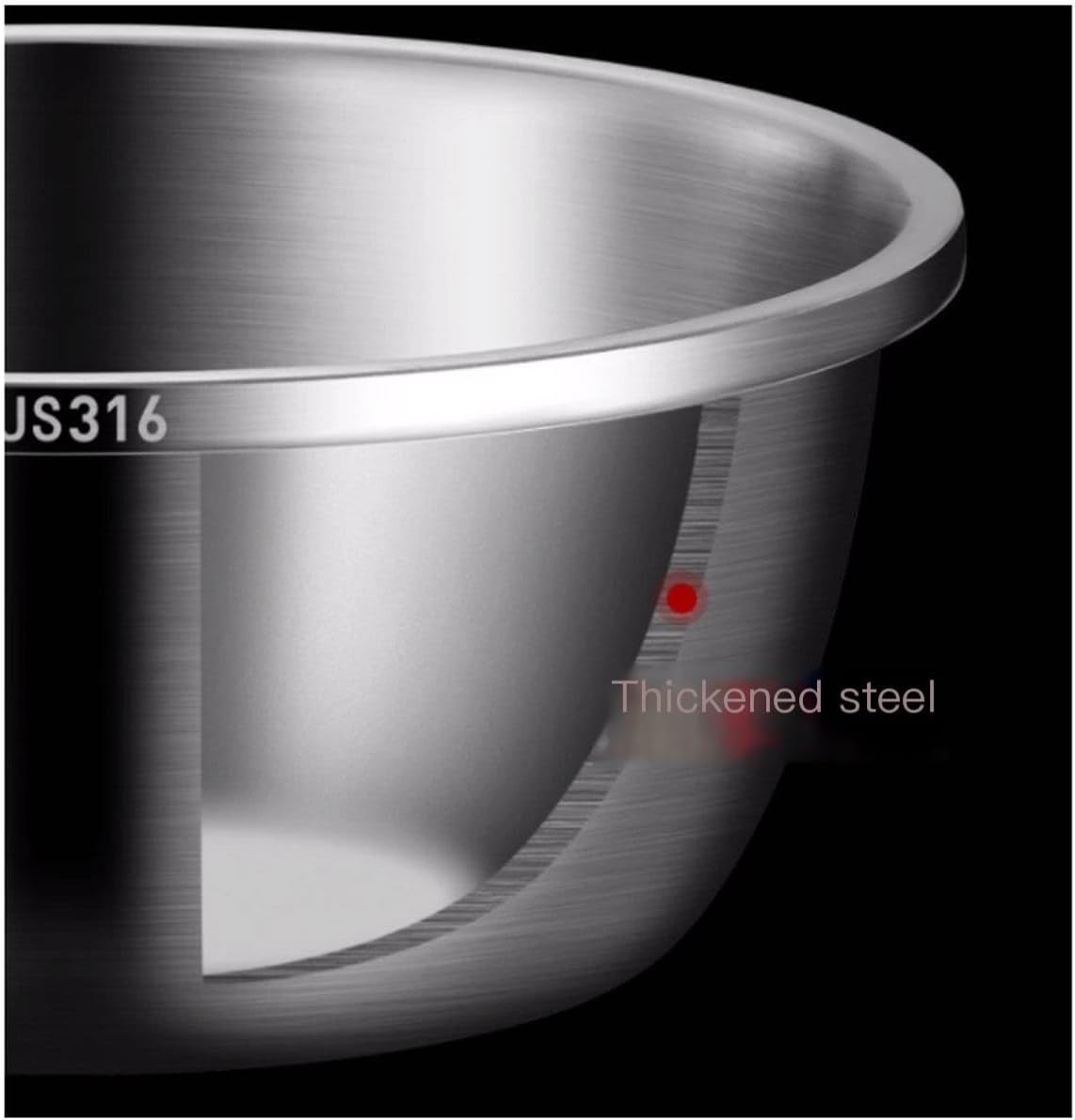 Salad Bowls Mixing Bowls Pots and Pans Serving Trays Soup Bowls 316 Stainless Steel Cooking Baking Nesting Bowls Grater 3 Piece Set，