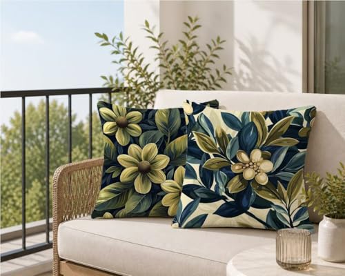 Housse coussin exterieur impermeable anti tache vert 60x60cm
