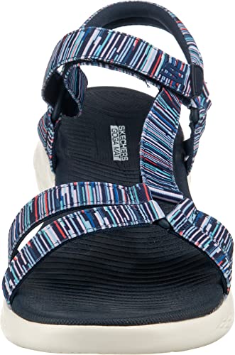 Skechers Women's ON-The-GO 600-140013 Sport Sandal, Navy/Multi, 8 Medium US
