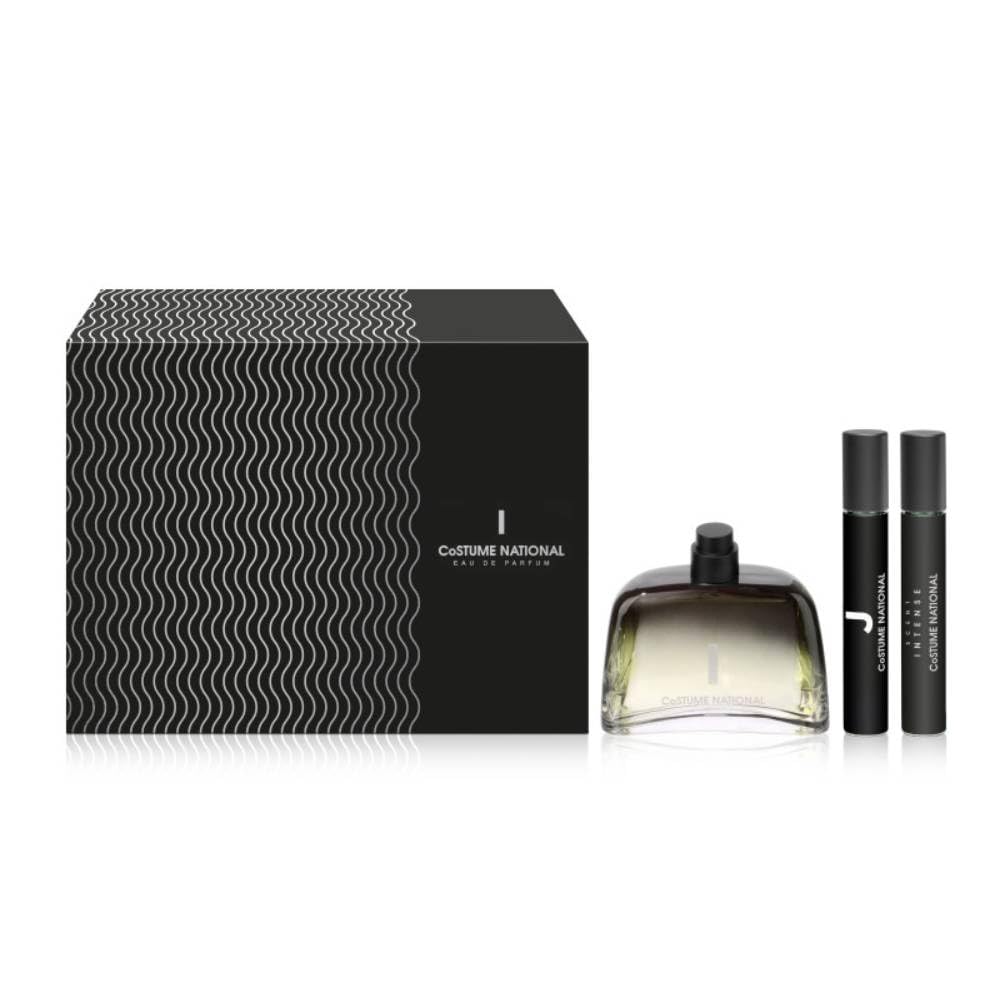 Costume National I Eau de Parfum Cofanetto Regalo con Travel Size e Scent Intense, 100ml, Note di Bergamotto Zafferano Lavanda Cedro