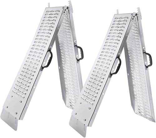 LILIIN 2 rampe di carico pieghevoli per auto, 400 kg, in acciaio zincato, capacità di carico in alluminio, 180 x 22,5 cm