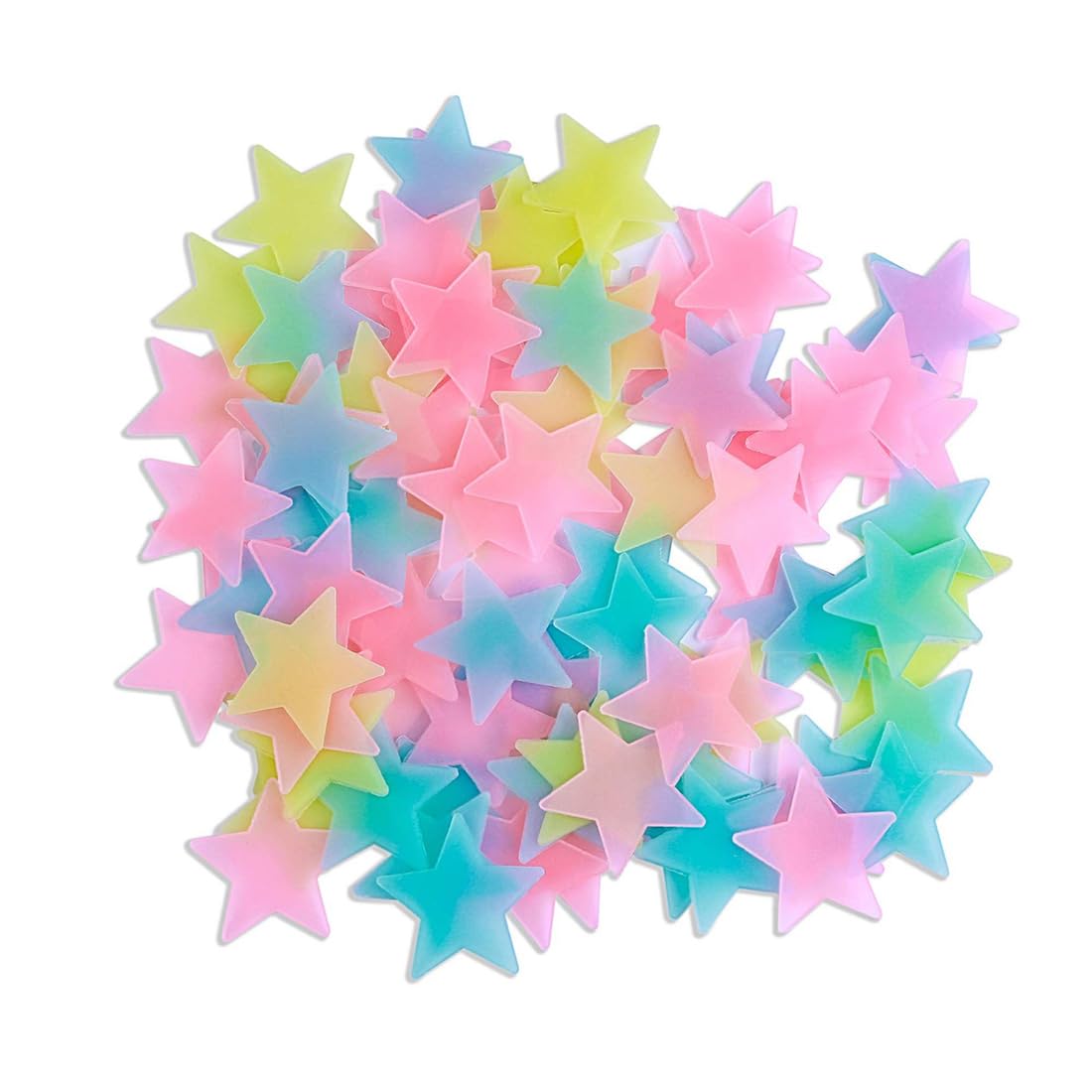 200 pegatinas que brillan en las estrellas oscuras de colores que brillan en la oscuridad, estrellas y luna fluorescentes para niños y niñas, pegatinas de pared perfectas para habitación infantil o