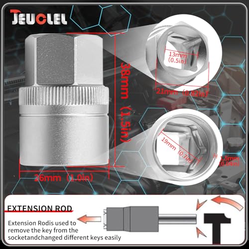 Image of 22PCS Wheel Locking Nut Key Kit Compatible with Audi 2002-2012 | Wheel Lock Nut Socket Adapter Set, Anti-Theft Lug Removal Tool, Anti-Theft Screw Remover, Repair Tool, Tyre Fitting, garage