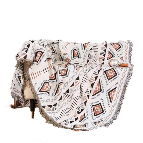 Image of Lqprom Aztec Southwestern Throw Blanket,Native American Cover 51 inchx71 inch | Southwest Boho Style,Sofa Chair Cover,Outdoor Beach Car Tent Travel Camping Use,Reversible and lightweight,Tapestry,Tassels