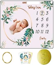 YIMOBRA Milestone Blanket and Props for Baby's |1 to 12 Months |Newborn Ac Room Blanket for Summer, Winter, Bedding (Moire)