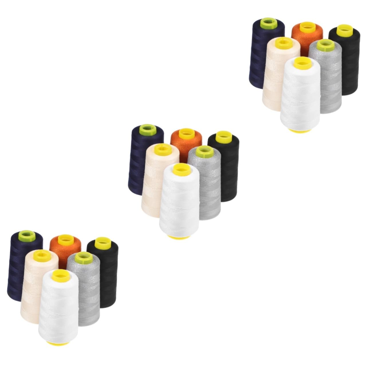 HOMSFOU 3 Series Hilo De Poliéster De Hilo De Yardas Resistente Decoloración Compatible Con Mano Y Máquina 6 Piezas*3