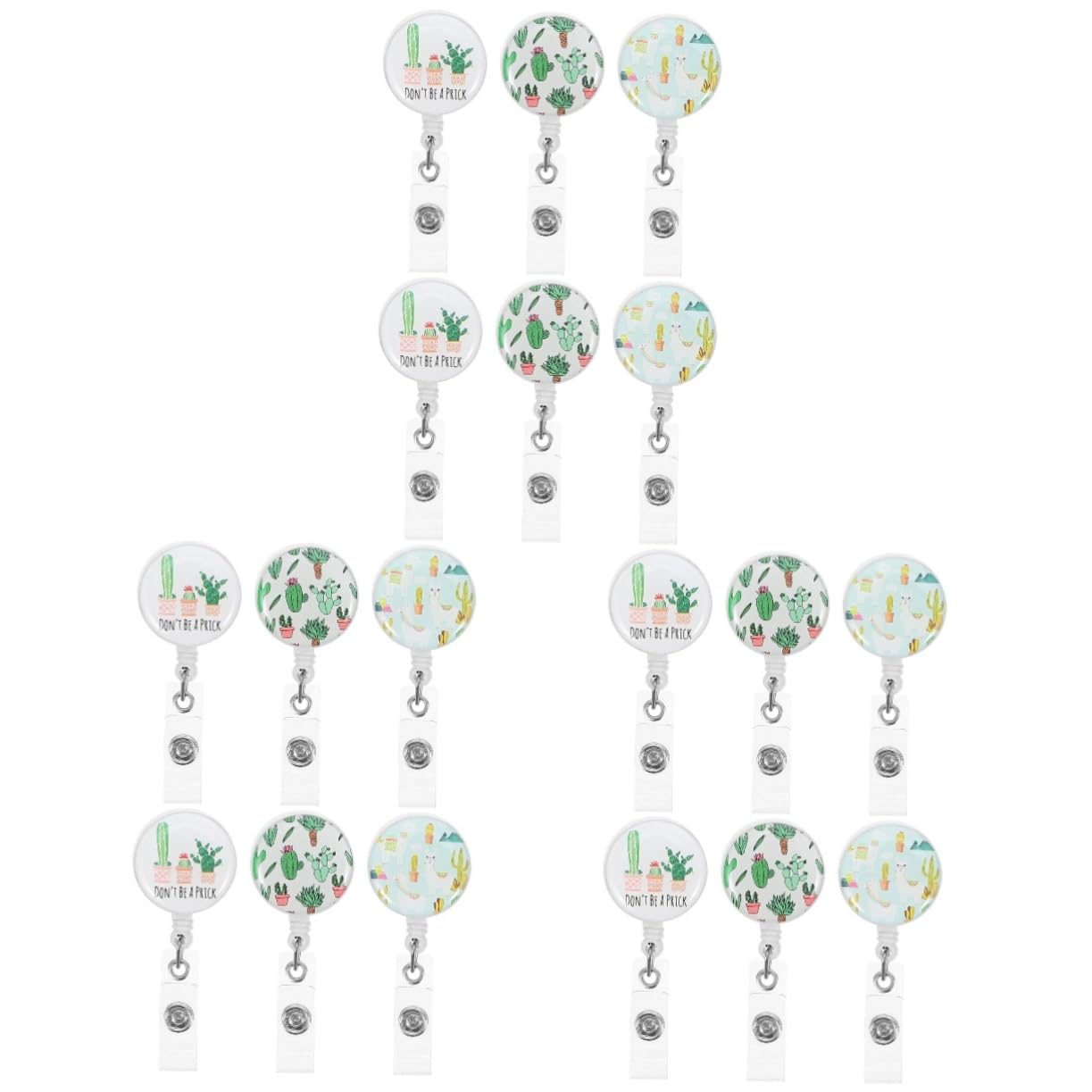 3 Juegos Cactus Hebilla De Identificación Titular De La Placa Con Clip Titular De La Placa De Clips Tarjeta De Identificación Clip Tarjeta Retráctil Carretes Accesorios 6 piezas * 3