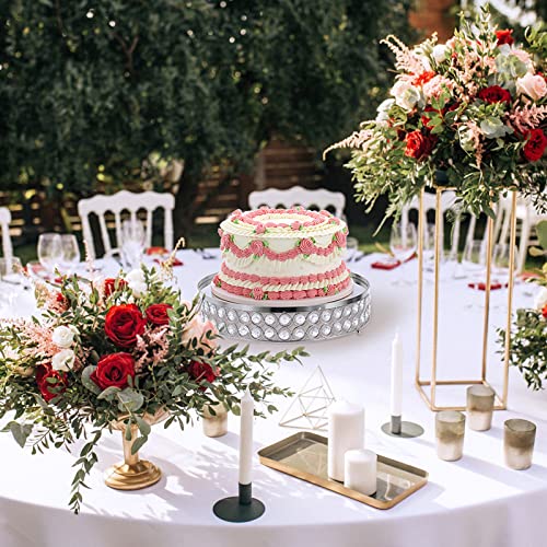 Elldoo Set Of 3 Crystal Wedding Cake Stands, 10/12/14 Inch Silver Round Rise Cake Display Stand, Metal Cupcake Stand Dessert Cookies Fruit Serving Tray For Parties Birthday Baby Showers Anniversary #TOP7