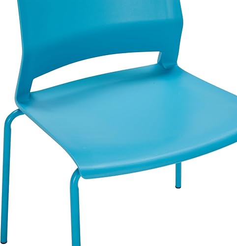 Miniatura 8 de Sidanli Sillas de sala de espera, sillas de oficina apilables con cómodo asiento aerodinámico, sillas apilables azules sin ruedas para sala de