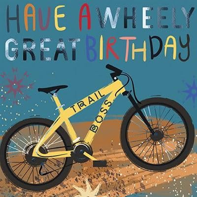 Paper House Carte D'anniversaire Pour Homme Et Garçon Motif Vélo De Montagne Wheely Great Birthday Avec Détails En Aluminium Respectueux De L' Environnement Et Recyclable