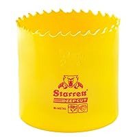 Vista 45 de Starrett HSS BI-Metal, Sierra perforadora de corte profundo con eje, 3/4 pulg - 19 mm diámetro