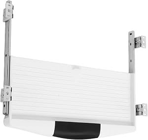 Happyyami Desk Slide-Out Keyboard Tray with Drawer, Stable and Secure Pp and Aluminum Alloy Platform