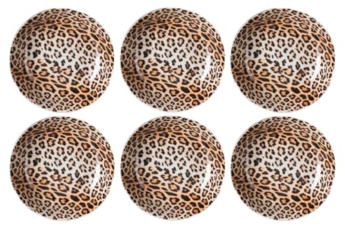 Home4You Suppenteller 6er Set - Braun - Schwarz - Porzellan - Ø 20,5...