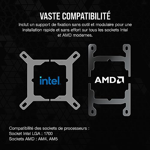 CORSAIR iCUE Link XC7 RGB Elite Waterblock pour Processeur - Chambre de Circulation du Flux Transparente - Compatible avec Les sockets Intel LGA 1700, AMD AM5 et Les sockets Plus Anciens - Blanc