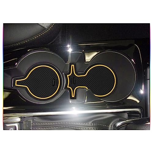 Image of SKTU 2024 2025 2026 Chevy Trax Door Slot Mat for 2024 2025 2026 Chevrolet Trax (LS,1RS,LT,2RS,ACTIV) 14PCS Fit Door Compartment Cup Center Console Liners (Yellow)