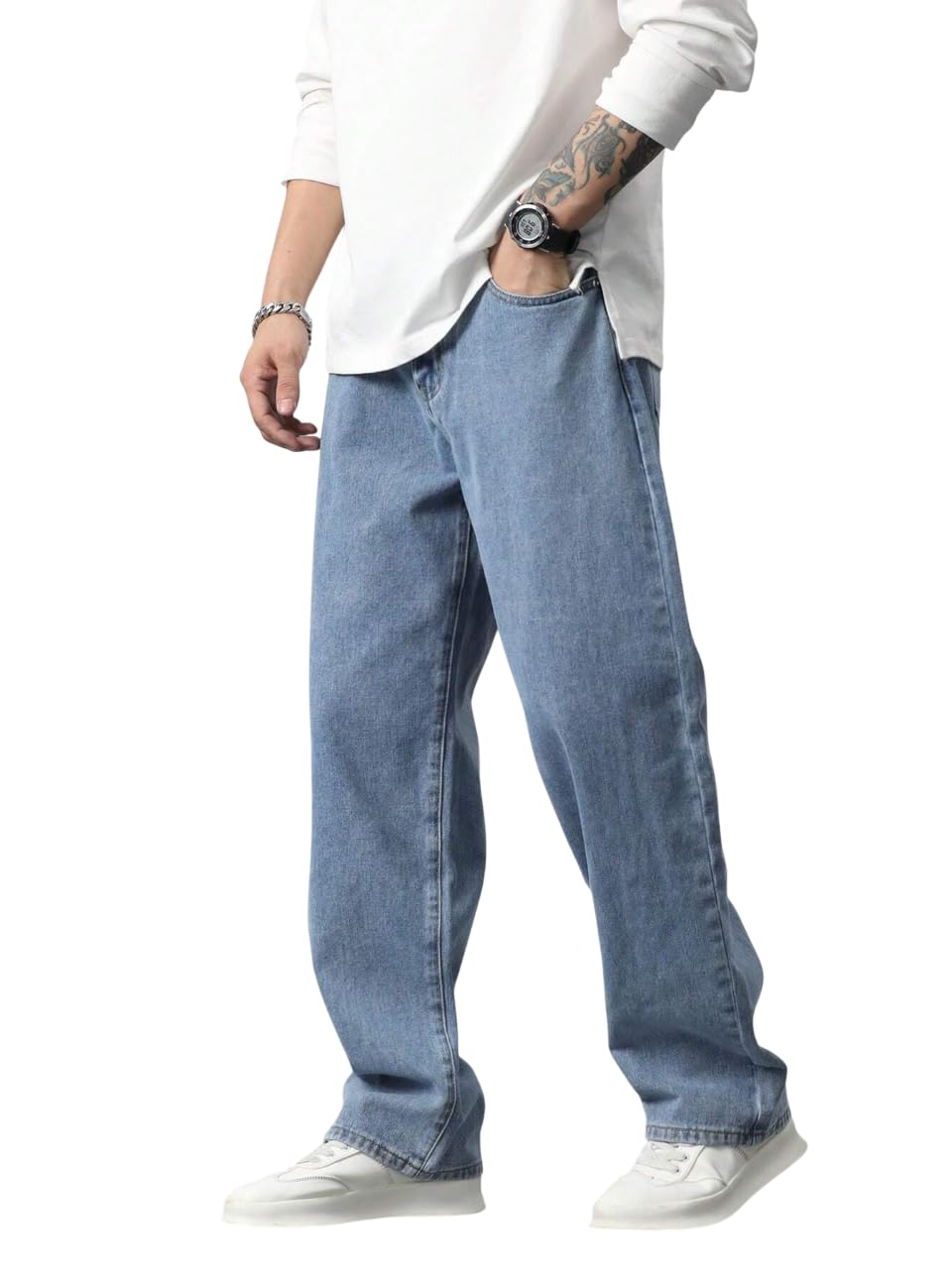 TAGAS Men Relaxed Fit Denim Jeans Blue LIGHT BLUE - Image 1