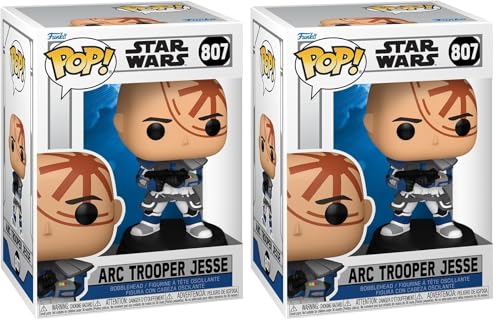 Funko Pop! Star Wars: Clone Wars - ARC Trooper Jesse - 1/6 de Probabilidades de Obtener la RARA Variante Chase - Star Wars: Clone Wars - Figura de Vinilo Coleccionable - Idea de Regalo (Paquete de 2)
