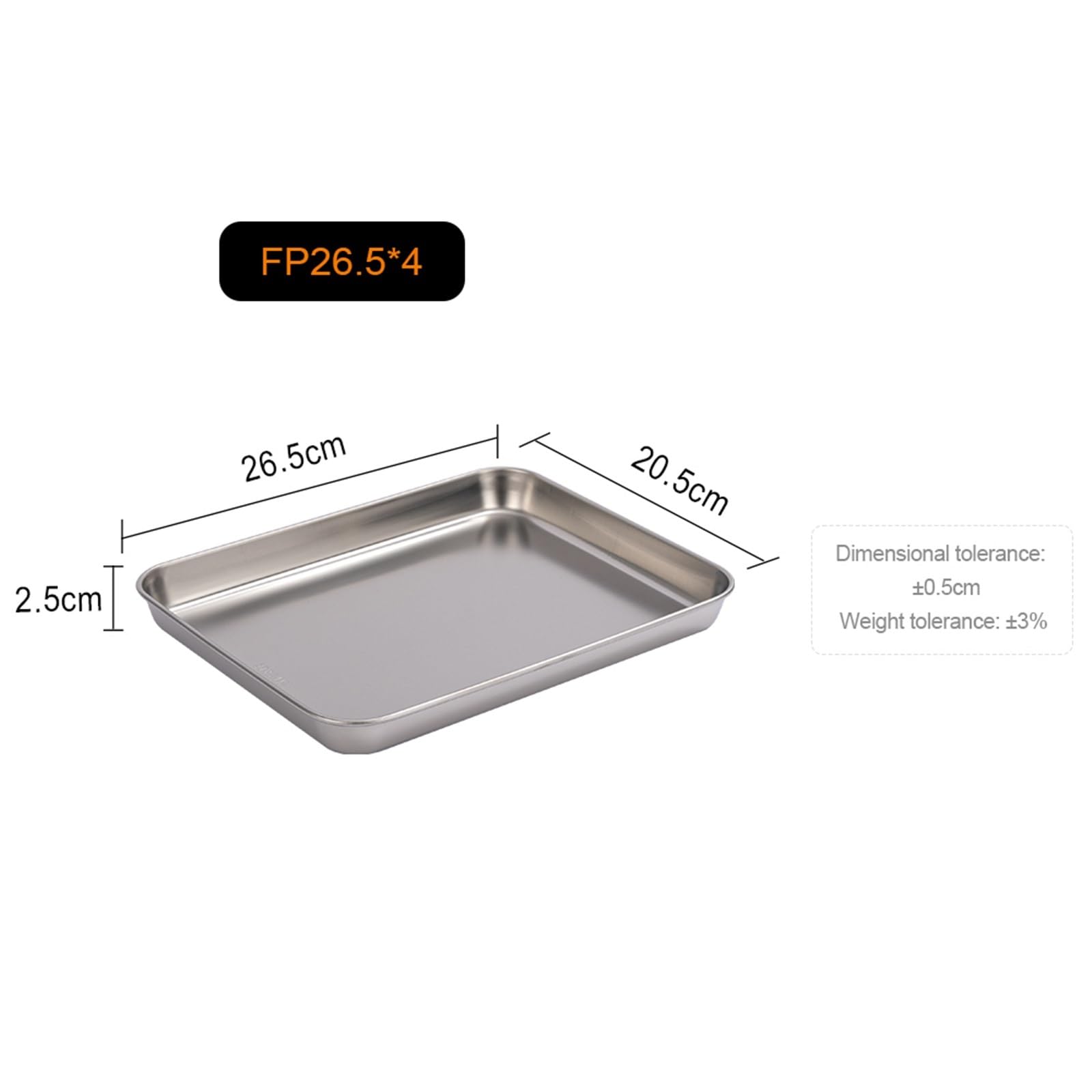 Bandeja Inox Placa rectangular de 4 piezas