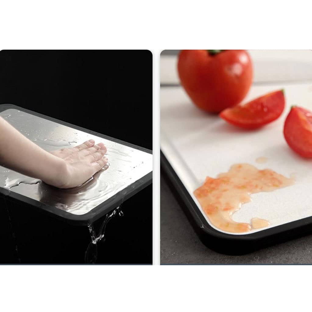 Tagliere in Acciaio Inox e Grano in Acciaio Inox e Grano Durevole, Facile Maniglia, Groove di Succo e Maniglia Facile da Pulire, taglieri Multiuso (Size : 15INCH)