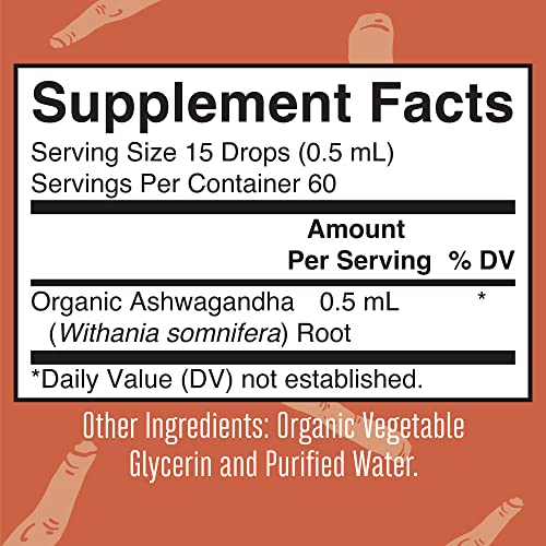 Ashwagandha Root | Usda Organic Ashwagandha Liquid Drops | Natural Calm, Relaxation, Stress And Mood Support Supplement | Adaptogenic, Nervine, Neuroprotective | Vegan | Non-Gmo | 60 Servings #TOP4