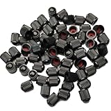 Pack de 50 Tapones de Neumáticos con Anillo sellador para la presión - Tapones de Válvula para Rueda de Coche y Moto, Tapón de Ruedas