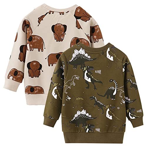Image of Toddler Boys Crewneck Sweatshirt, Cotton Long-Sleeve Pullover Cartoon Print