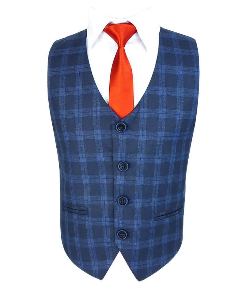 Image of SIRRI Boys' Italian Design Slim Fit Check Suits Wedding Formal Outfit