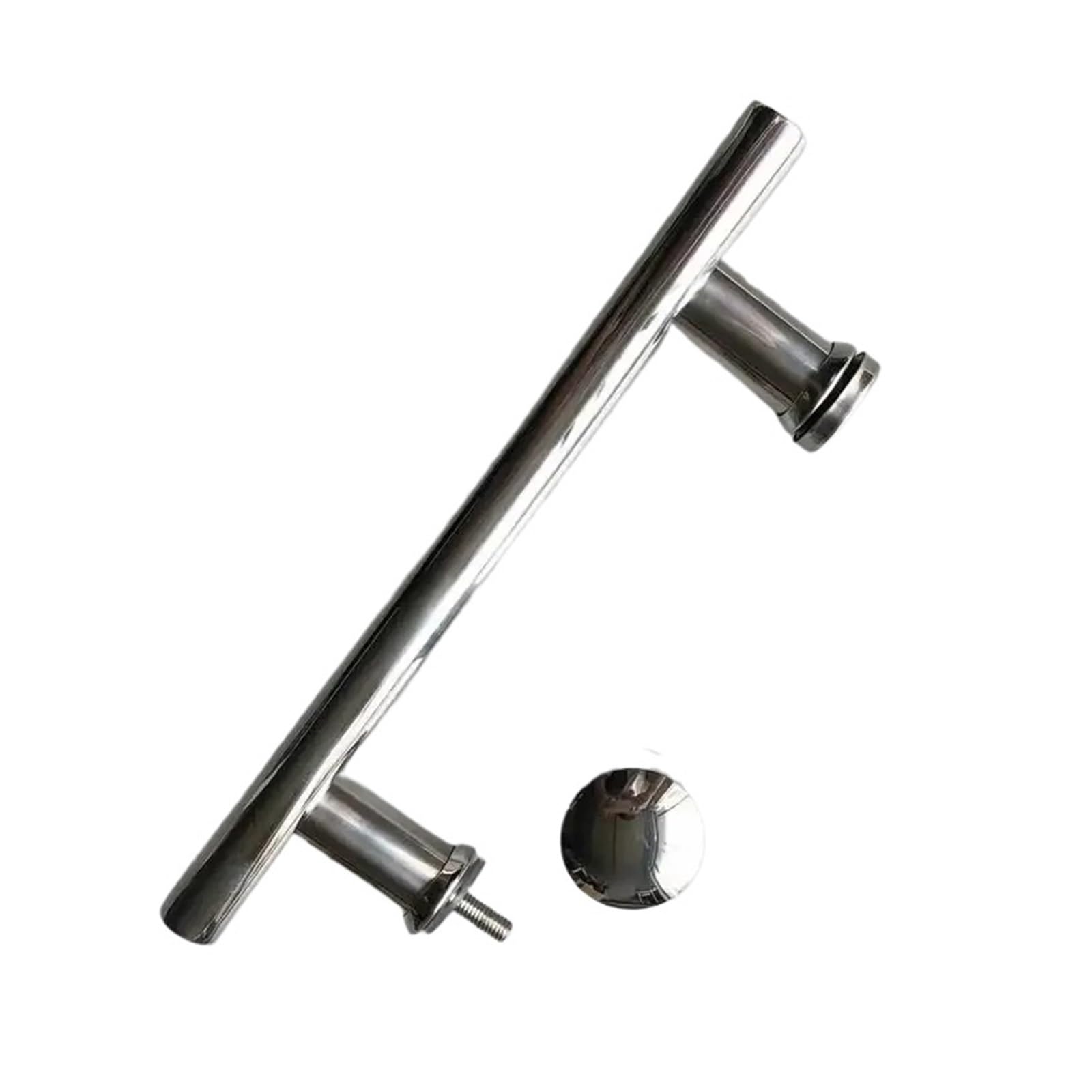 Poignée de douche inox 304 brillant effet miroir pour porte verre