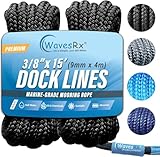 WavesRx Lot de 2 Lignes de Quai Haute Performance de 1,6 cm x 7,6 m pour Grands Bateaux ju...