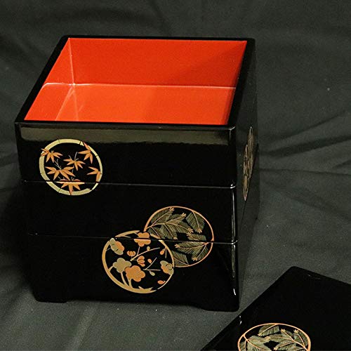 Amazon | 重箱 3段 日本製 国産 会津漆器 6.0 三段重共足 花丸