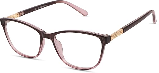 TEEN &amp; 20 Full Rim Big Cat Eye Eyeglasses Frame for Women | Lightweight Optical Spectacle Frame with Stylish Golden Temple...