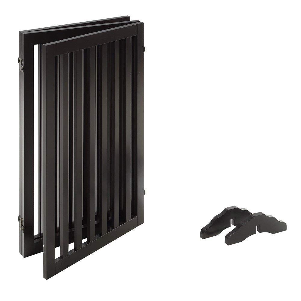 unipaws Puerta de pie para mascotas de 36 pulgadas de alto para perros y gatos, puertas altas de madera para puerta, escaleras, valla plegable para mascotas para la casa, barrera expandible para