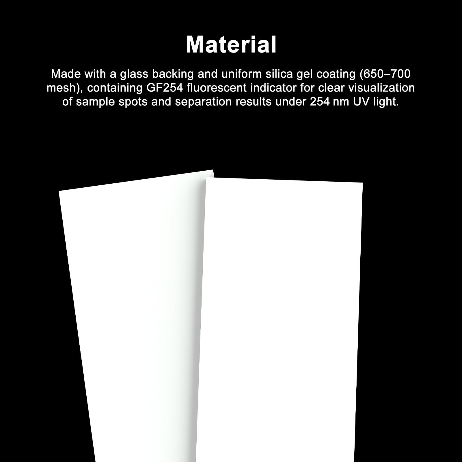 stonylab Kieselgel GF254 HPTLC Platte, 25x75 mm, 0.25 mm Dicke, Glasgestützte Laborfolie mit Fluoreszierendem Indikator für UV 254 nm, TLC Chromatographie, 80er Pack