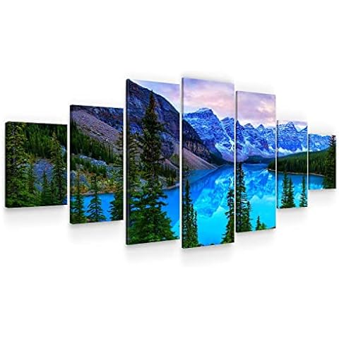 Startonight Huge Canvas Wall Art - Blue Mountain Landscape Large Framed Set of 7 40" x 95" Cover