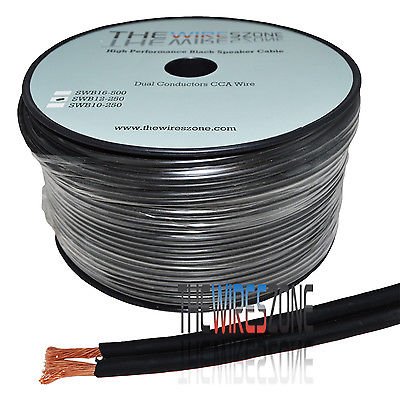 The Wires Zone swb12-250 TWZ True 12 Gauge 250' Feet Black PVC Super Flex Speaker Wire for Home/Car Audio