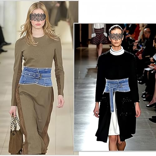 Women's Denim Belt Corset Blue Jean Waist Cinch Belts Wide Fashion Waistband3