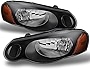 AKKON - For Chrysler Sebring Convertible Sedan Black Bezel Headlights Front Lamps Replacement Pair