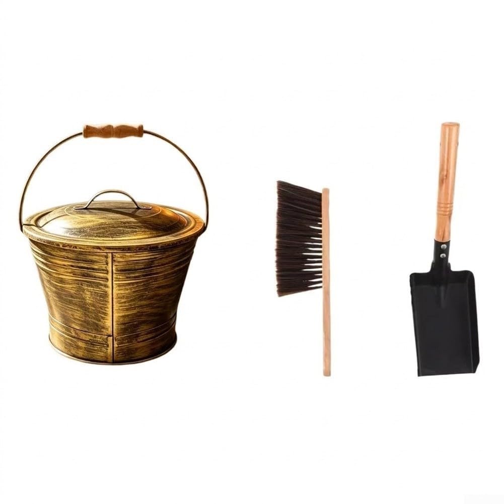 Set per camino 3 : Pala, per spazzola, Secchio Set per camino(3-piece set)
