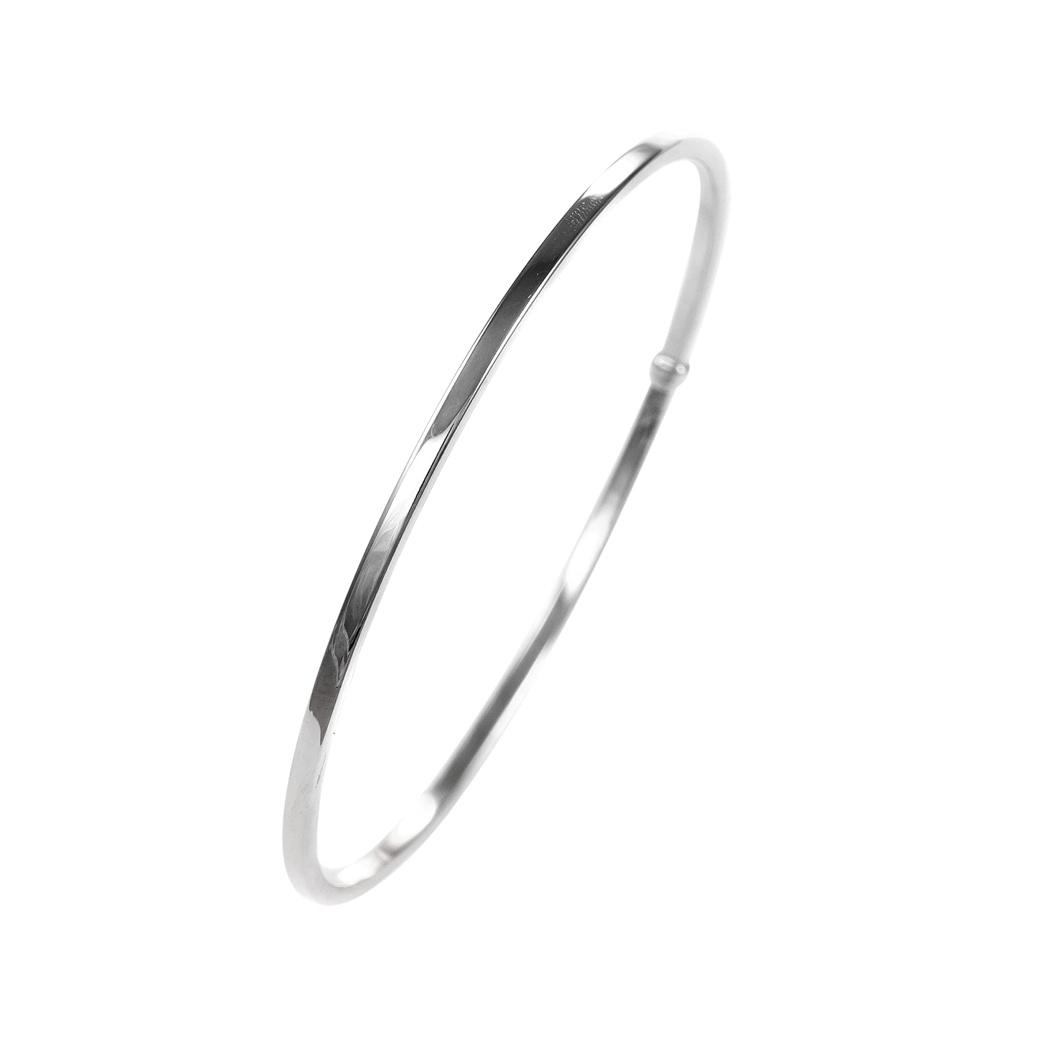 Desconocido Brazalete esclavo de oro de 9 quilates, 2 mm, 62 month, Oro blanco