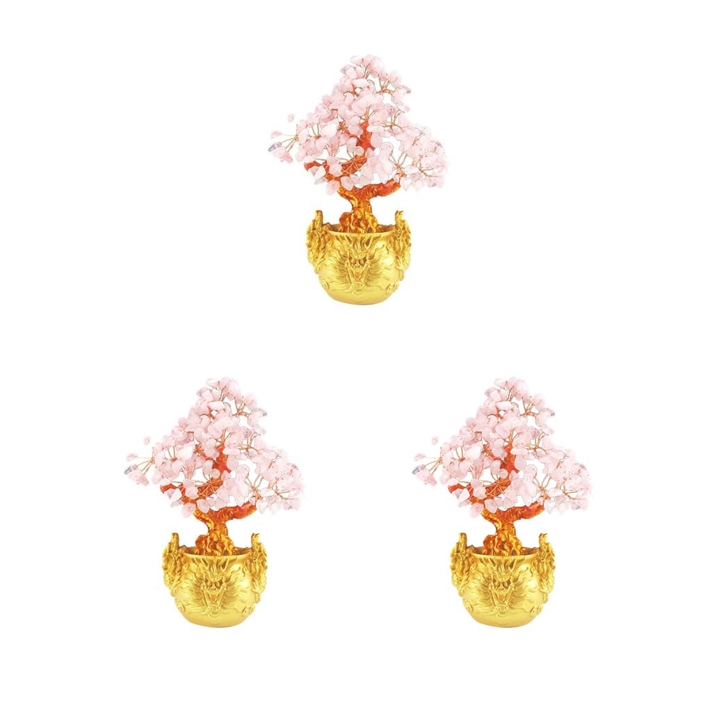 Arbre à monnaie en cristal rose pour égayer un intérieur sombre sans entretien