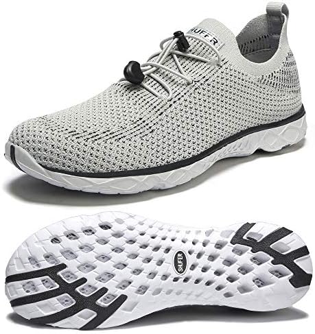 SHUFER Men's Quick Drying Aqua Water Shoes Air Mesh Comfortable Outdoor Walking Sneakers